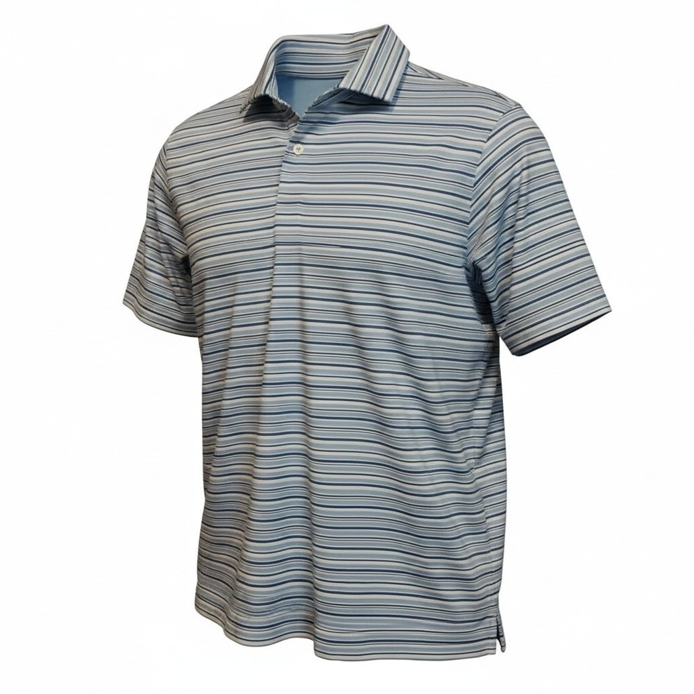 Mens Fairway & Greene Polo Shirt Small‎ Blue Striped Excellent Performance Golf